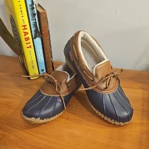 JBU Jambu Slip-On Gwen Duck Shoes in Navy Blue/Brown, Size 6 Women
